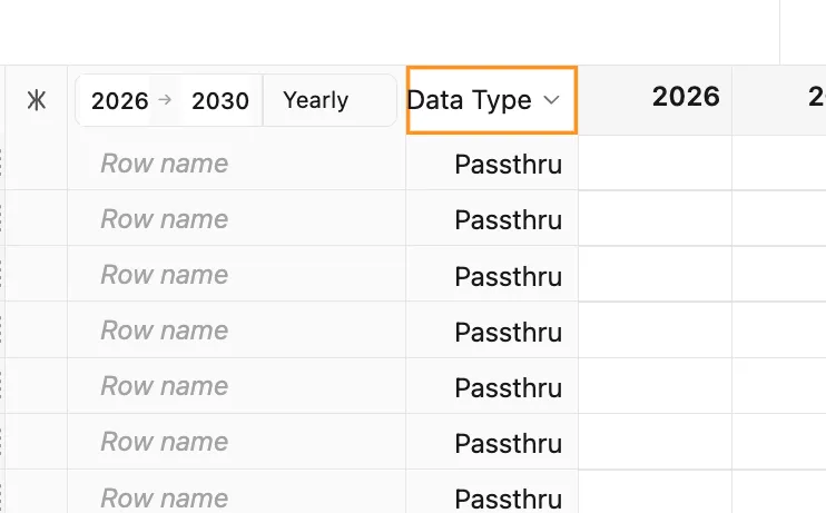 Data type column