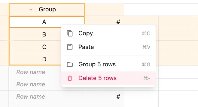 Delete group option