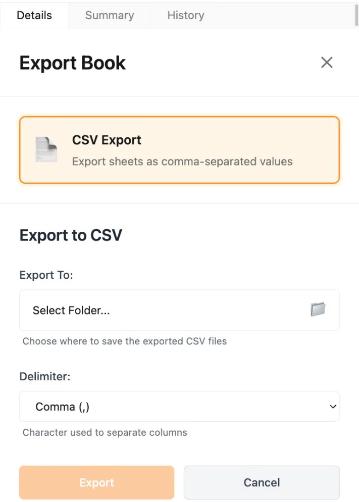 Export interface