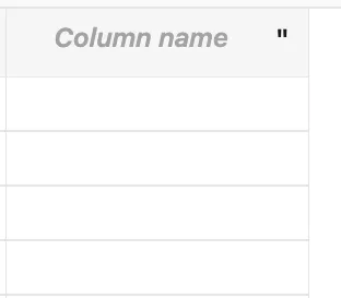New custom column header