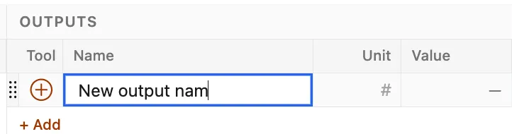 Editing an output