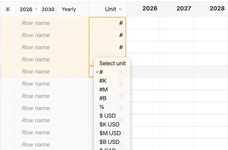 Multiple row unit setting